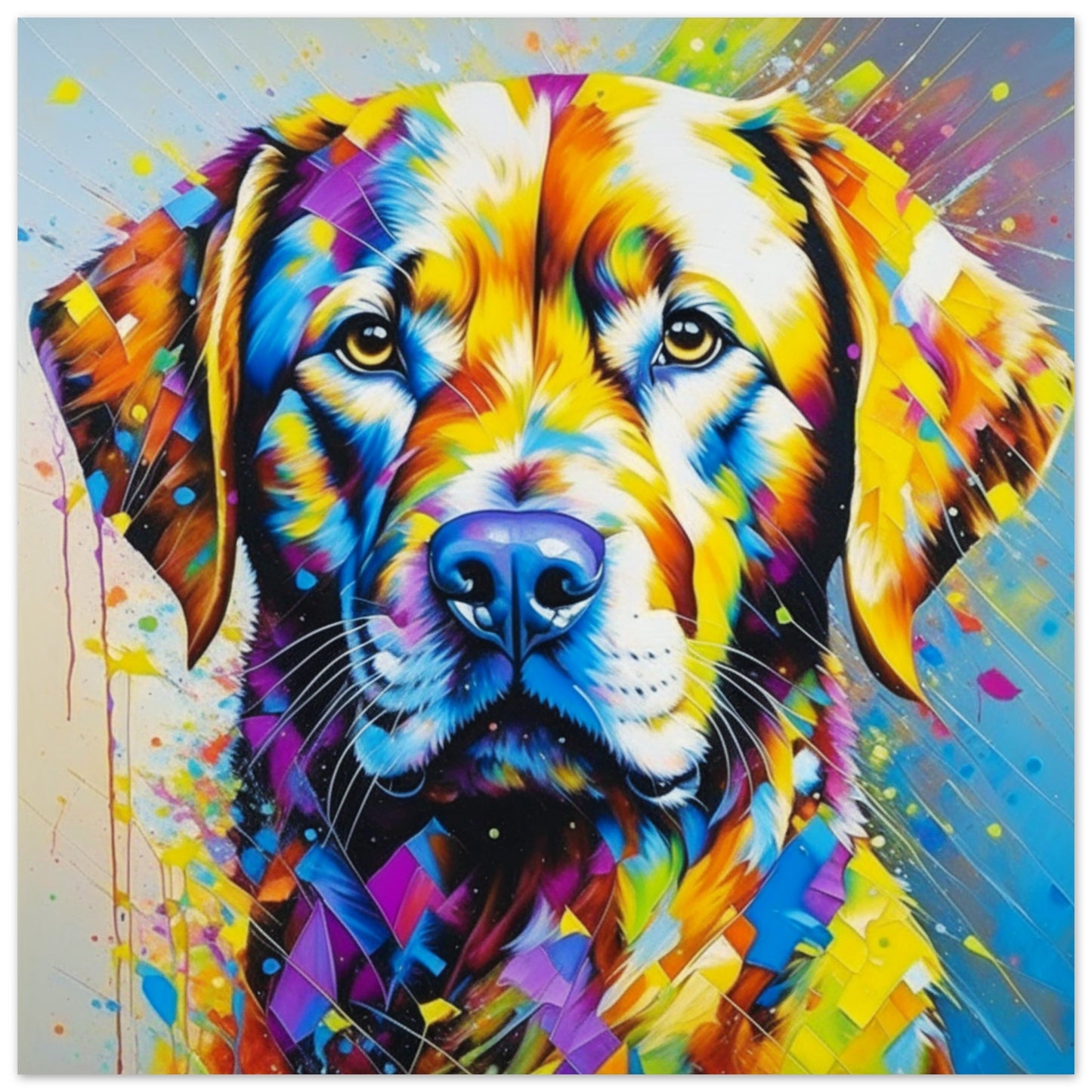 Pet Theme, Printed Wall Art, Colourful Labrador, Foam Backing, Perfect Gift.