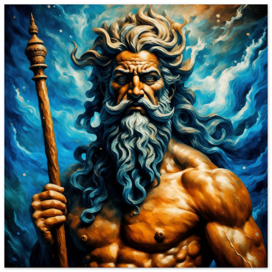 Classics Theme, Printed Wall Art, Poseidon, Foam Backing, Perfect Gift