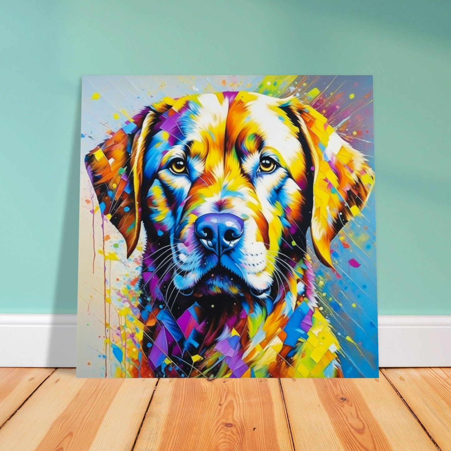 Pet Theme, Printed Wall Art, Colourful Labrador, Foam Backing, Perfect Gift.