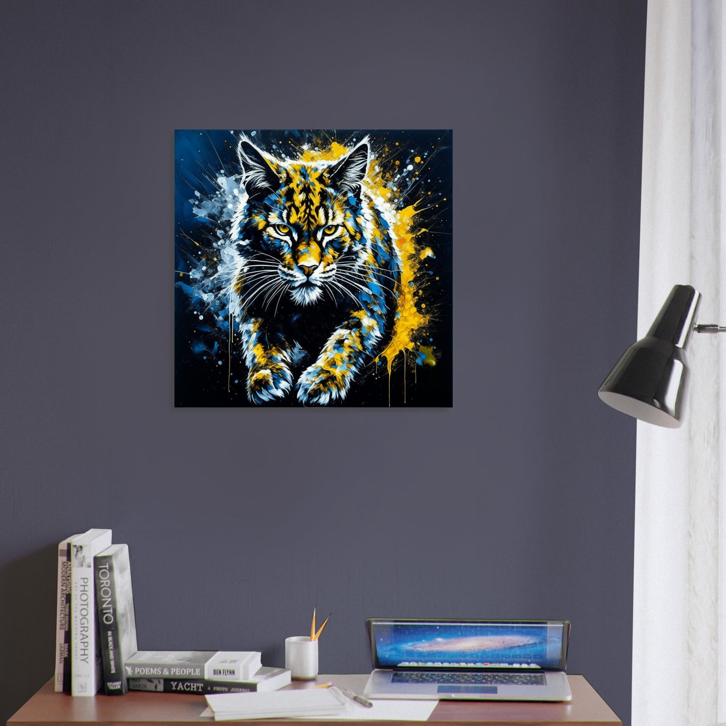 Nature Theme, Printed Wall Art, Lynx, Foam Backing, Perfect Gift.