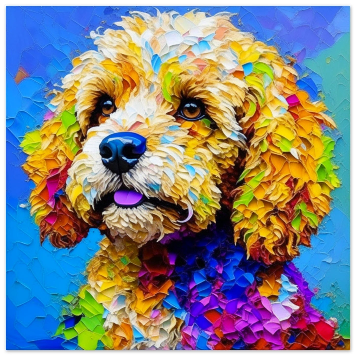 Pet Theme, Printed Wall Art, Colourful Cockapoo, Foam Backing, Perfect Gift.