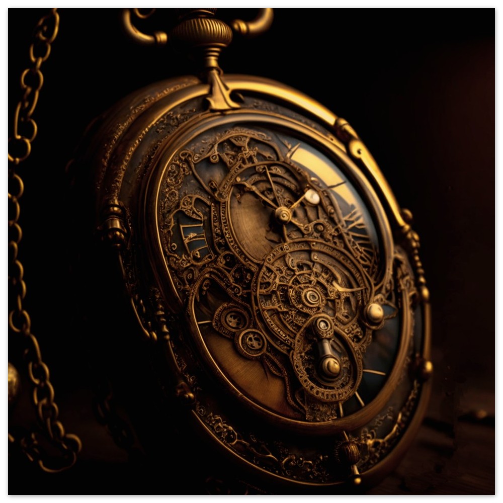 Steampunk Theme, Printed Wall Art, Pocket Watch, Foam Backing, Perfect Gift.