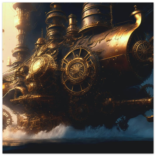 Steampunk Poster - Premium Semi-Glossy Paper Poster, Vimana Trading Vessel, Perfect Gift