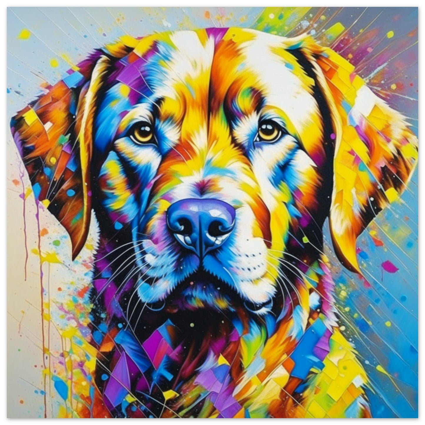 Pet Theme, Printed Wall Art, Colourful Labrador, Foam Backing, Perfect Gift.