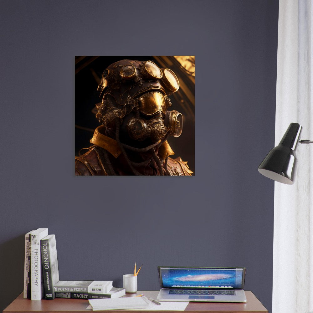 Steampunk Theme, Printed Wall Art, Pilot & Mask, Foam Backing, Perfect Gift.