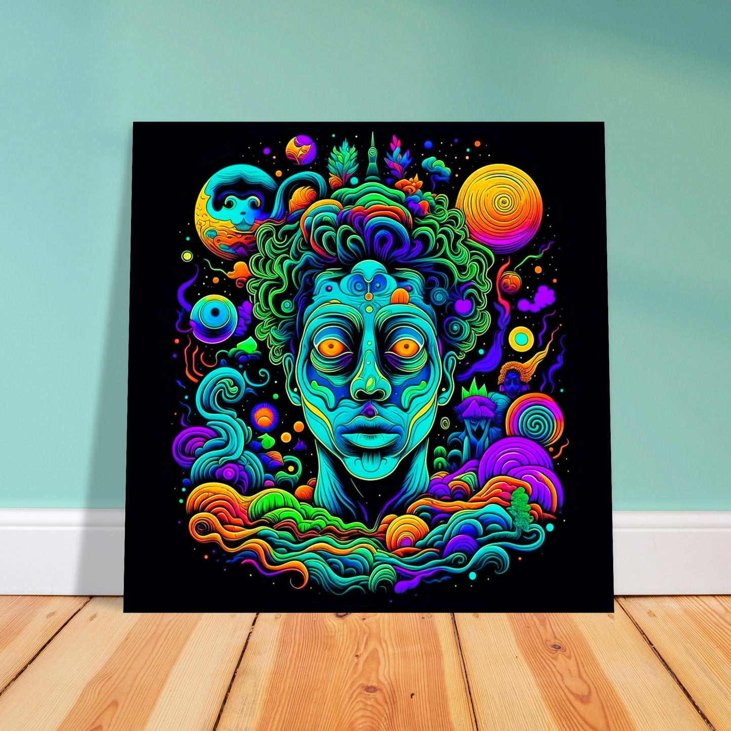 Psychedelic Theme, Printed Wall Art, Type G, Foam Backing, Perfect Gift.