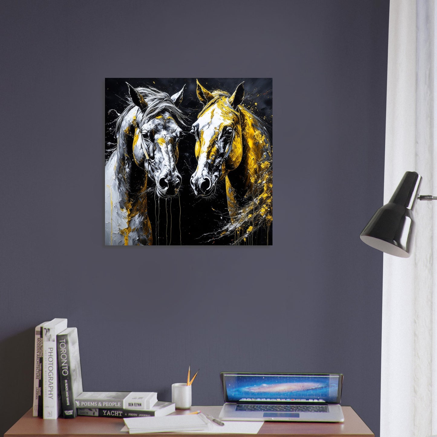 Nature Theme, Printed Wall Art, Wild Horses, Foam Backing, Perfect Gift.