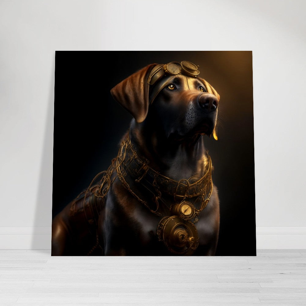 Steampunk Poster - Premium Semi-Glossy Paper Poster, Labrador, Perfect Gift