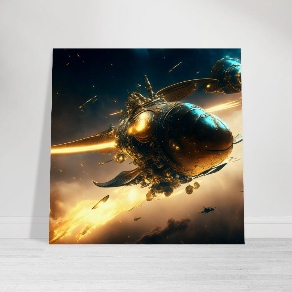 Steampunk Poster - Premium Semi-Glossy Paper Poster, Vimana UAV, Perfect Gift