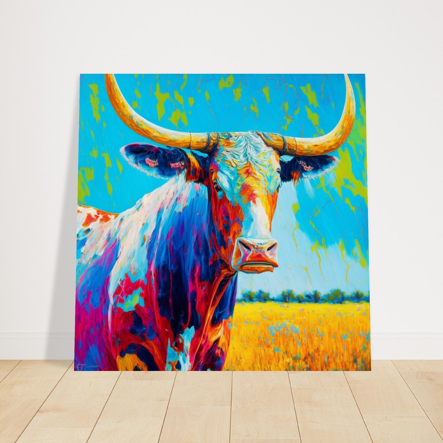 Nature Theme, Printed Wall Art, Texas Longhorn, Foam Backing, Perfect Gift.