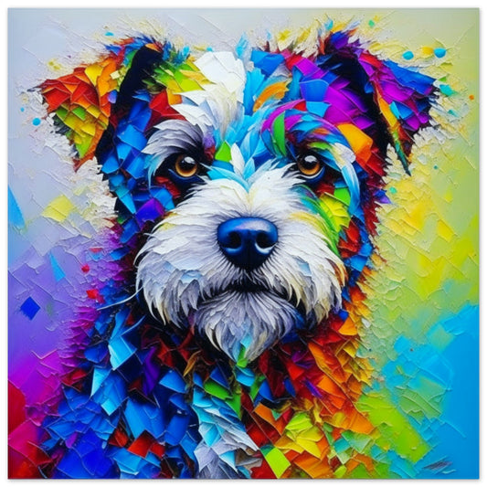 Pet Theme, Printed Wall Art, Colourful Terrier, Foam Backing, Perfect Gift.