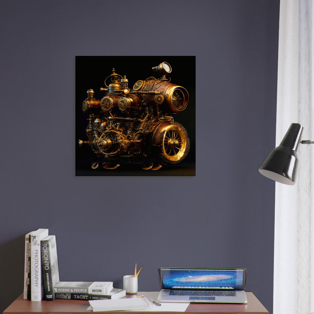 Steampunk Theme, Printed Wall Art, Vimana Turbine, Foam Backing, Perfect Gift.