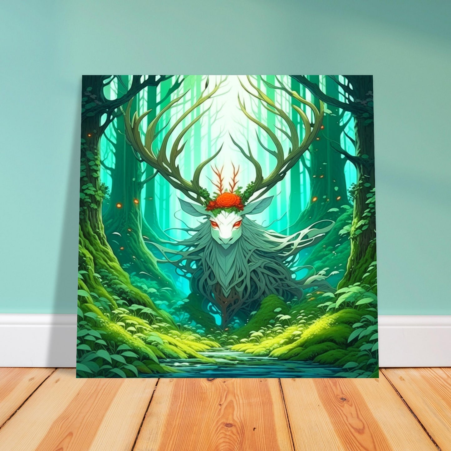 Anime Theme, Printed Wall Art, Forest Guardian, Foam Backing, Perfect Gift