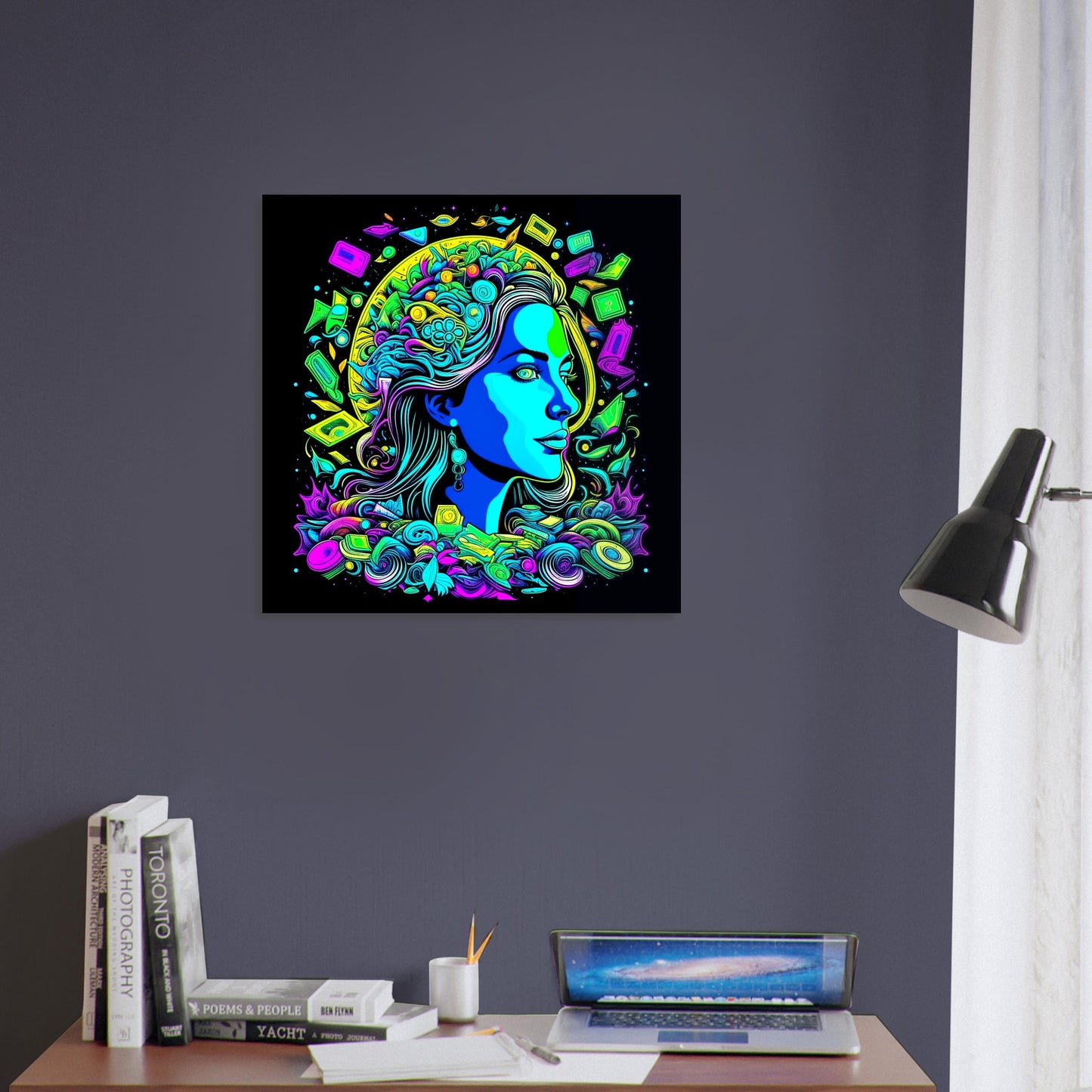 Psychedelic Theme, Printed Wall Art, Type F, Foam Backing, Perfect Gift.