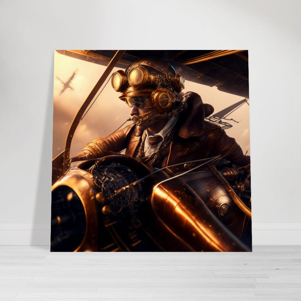 Steampunk Poster - Premium Semi-Glossy Paper Poster, Pilot, Perfect Gift